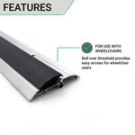 Roll Over Door Threshold Seal - Inward and Outward Opening - 914mm - Aluminium - tradefit - 3