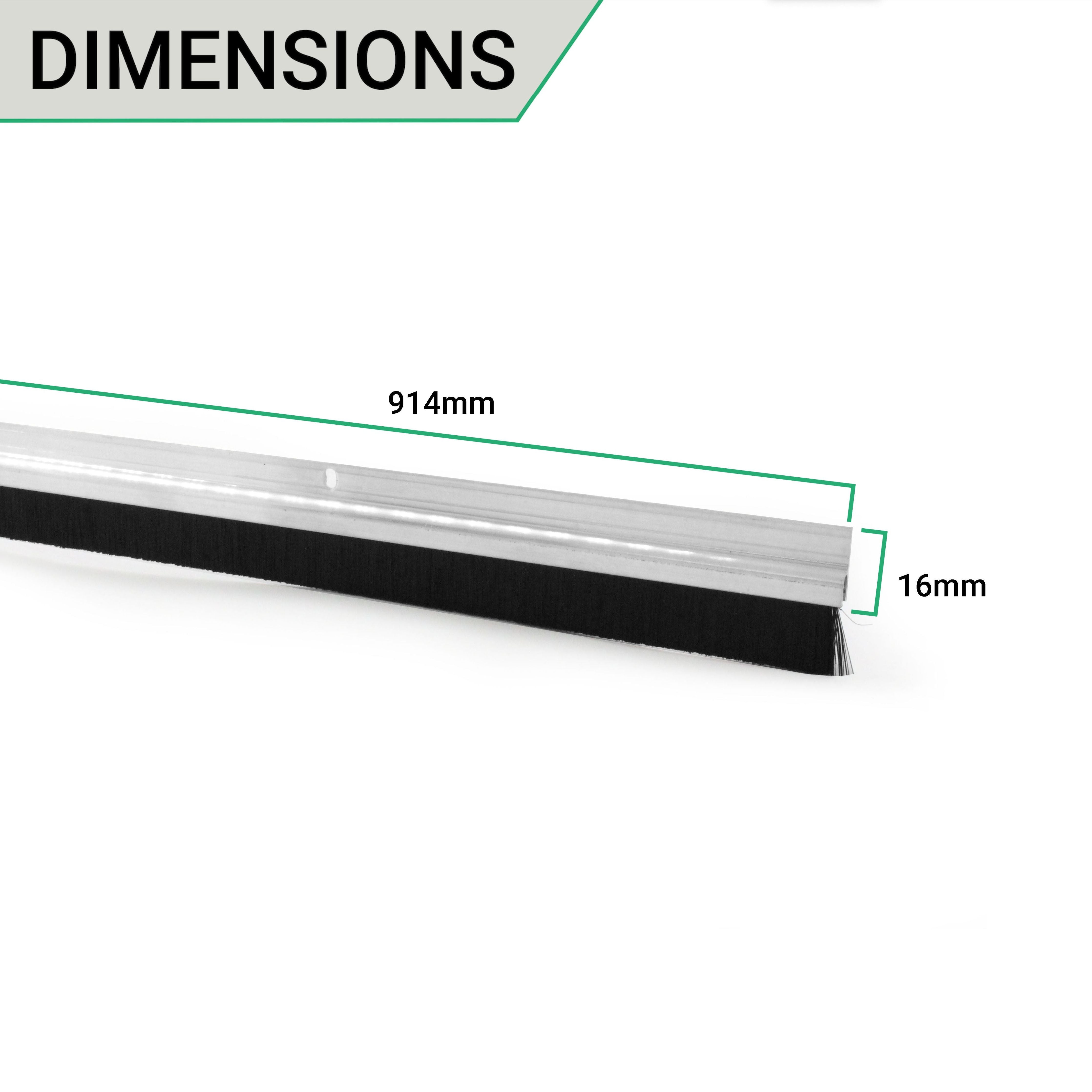 Door Bottom Brush Draught Seal 914mm Aluminium tradefit