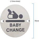 Circular Disc Navigation Signage - 76mm x 1.5mm - Screw Fixed - Baby Change - tradefit - 4