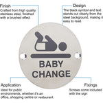 Circular Disc Navigation Signage - 76mm x 1.5mm - Screw Fixed - Baby Change - tradefit - 3