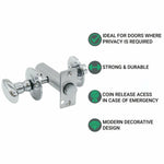Bathroom Oval Thumb Turn & Release 60mm c/w Mortice Rack Bolt - Polished Chrome - tradefit - 4