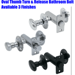 Bathroom Oval Thumb Turn & Release 60 mm c/w Mortice Rack Bolt - Satin Chrome - tradefit - 5