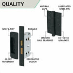 Sassari Matt Black Lever Door Handle Pack - 64mm Bathroom Lock - tradefit - 4