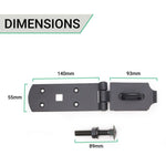 Heavy Secure Bolt On Hasp & Staple - 10 inch - Black - tradefit - 4