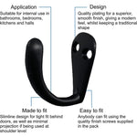 Single Robe Hook - MATT BLACK - Pack of 4 - tradefit - 3