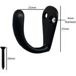 Single Robe Hook - MATT BLACK - Pack of 4 - tradefit - 2