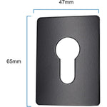 Repair Escutcheon Large Self Adhesive - SUS304 - Euro - 65x47x1.2mm - Black - tradefit - 3