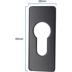 Repair Escutcheon Key Hole Cover Plate Euro Profile Self Adhesive Fix - Black - 28mm - tradefit - 2