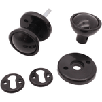Plastic Rim / Mortice Knob Set - 50mm - Black - tradefit - 4