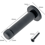 Projection Wall Mounted Door Stop - Concealed Fixing - Matt Black - tradefit - 2