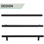 T - Bar Cupboard Dee Handle 348x12mm 288mm Centres Matt Black - tradefit - 7
