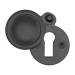 Victorian Keyhole Covered Escutcheon for Front Doors - 34mm - Black - tradefit - 1