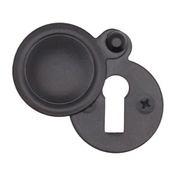Victorian Keyhole Covered Escutcheon for Front Doors - 34mm - Black - tradefit