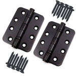 Black Fire Door Hinges - 4 Inch/102mm - Grade 13 Steel Ball Bearing - Pack 2 - Radius - tradefit - 4