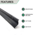 Door Rain Deflector - 914mm - Black - tradefit - 2