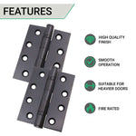 Black Fire Door Hinges - 4 Inch/102mm - Grade 13 Steel Ball Bearing - Pack 2 - tradefit - 2