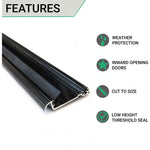 Door Threshold Seal - 56mm Inward Opening - 914mm - Black - tradefit - 2