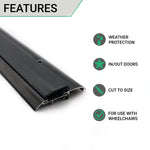 Roll Over Door Threshold Seal - Inward and Outward Opening - 914mm - Black - tradefit - 2