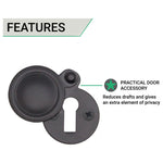 Victorian Keyhole Covered Escutcheon for Front Doors - 34mm - Black - tradefit - 3