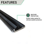 Door Threshold Seal - 56mm Inward Opening - 1829mm - Black - tradefit - 3