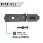 Heavy Secure Bolt On Hasp & Staple - 10 inch - Black - tradefit - 3