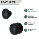 Victorian Matt Black Rim Door Knob - tradefit - 2