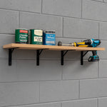 Strong Shelf Brackets PAIR Reinforced Stay Arm Shelving Heavy Duty - 250 x 300 x 30 x 4mm - Black - PAIR - tradefit - 2
