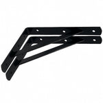 Strong Shelf Brackets PAIR Reinforced Stay Arm Shelving Heavy Duty - 250 x 300 x 30 x 4mm - Black - PAIR - tradefit - 1