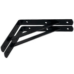 Strong Shelf Brackets PAIR Reinforced Stay Arm Shelving Heavy Duty - 500 x 330 x 30 x 4mm - Black - PAIR - tradefit - 1