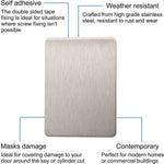 Repair Escutcheon - Blank - 65x47x1.2mm - Satin Stainless - tradefit - 3