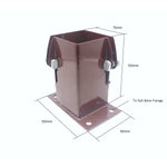 Bolt Down Fence Post Flush Fit Shoe - 75mm - Oxide Red - tradefit - 2