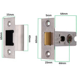 Return To Door Lever Handle - Latch Kit - 153mm - Satin Aluminium - tradefit - 3
