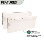 Metal Drawer Box Side Pack 30kg H150 x L270mm Ext 75% Cream - tradefit - 3