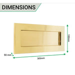 Victorian Letter Plate - 305x100mm - Polished Brass - tradefit - 4