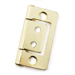 Steel Flush Cabinet Hinges - 40mm - Brass Plated - Pair - EXCLUDING Screws - tradefit - 6