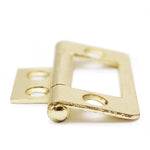 Steel Flush Cabinet Hinges - 40mm - Brass Plated - Pair - EXCLUDING Screws - tradefit - 8