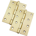Steel Butt Hinges 1840 Loose Pin Pattern - 102x67x2mm - Brass Plated - Pair - EXCLUDING Screws - tradefit - 2
