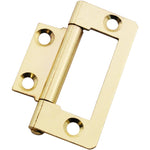 Steel Flush Cabinet Hinges - 50mm - Brass Plated - Pair - EXCLUDING Screws - tradefit - 2