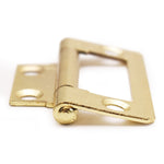 Steel Flush Cabinet Hinges - 50mm - Brass Plated - Pair - EXCLUDING Screws - tradefit - 8