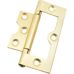 Steel Flush Cabinet Hinges - 75mm - Brass Plated - Pair - EXCLUDING Screws - tradefit - 2