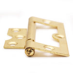 Steel Flush Cabinet Hinges - 75mm - Brass Plated - Pair - EXCLUDING Screws - tradefit - 8