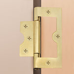 Steel Flush Cabinet Hinges - 75mm - Brass Plated - Pair - EXCLUDING Screws - tradefit - 7