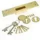 British Standard BS3621 Mortice Deadlock - 64mm Case 44mm Backset - Brass - tradefit - 2