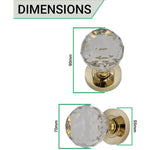 Glass Mortice Door Knob - Polished Brass - tradefit - 3