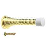 Spring Wall Mounted Door Stop - 75mm - Brass Plated - tradefit - 3