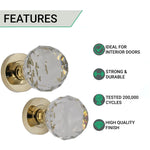 Glass Mortice Door Knob - Polished Brass - tradefit - 2