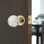 Glass and Polished Brass Mortice Door Knob Kit - 76mm Latch - tradefit - 7