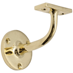 Handrail Bracket Heavy Pattern - 64mm / 2.5 Inch Projection - Brass Finish - tradefit - 5