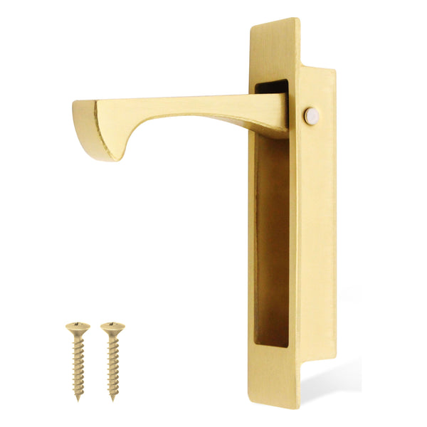 Sliding Pocket Door Edge Pull - 90mm x 18mm x 14mm Deep - Satin Brass - tradefit - Featured Image