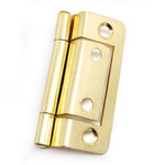 Steel Double Cranked Flush Cabinet Hinges - 50mm - Brass Plated - Pair - EXCLUDING Screws - tradefit - 6
